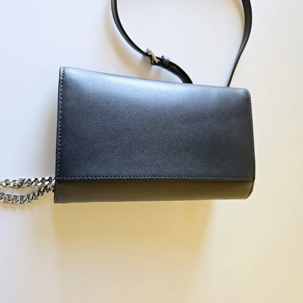 Michael Kors Sloan Tri Colored Leather Chain Large Envelope Wallet Crossbody